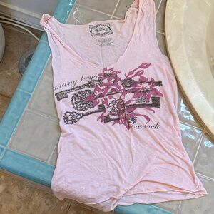Old Navy Light Pink Graphic Tank Top